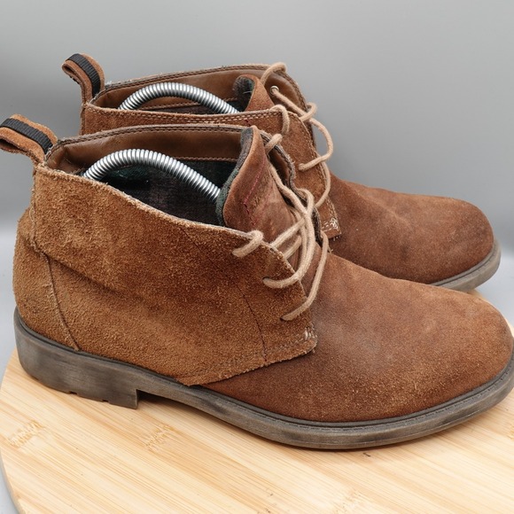 Skechers Chukka Boots Mens 11 Brown Plaid Suede Casual Outdoors 62413 MiFlaws - Picture 5 of 12